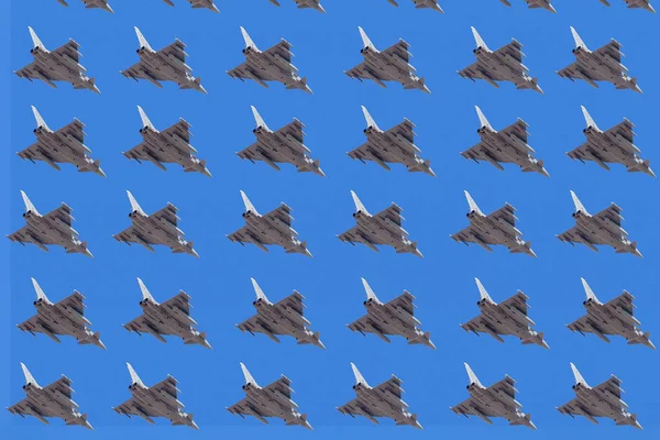 Arka plan. Eurofighter savaş uçağı model mavi kurnaz