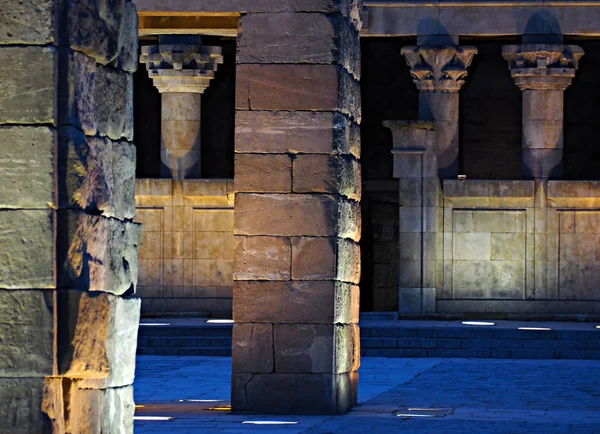 Detalle Columnas Templo Debod Madrid España — Foto de Stock