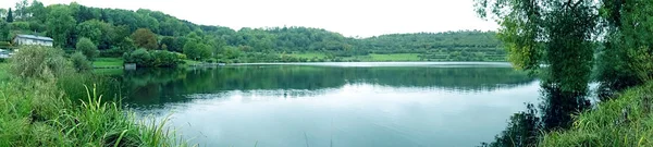 Natureza Bela Vista Para Lago Eifel Alemanha — Fotografia de Stock