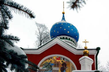 The dome of the Orthodox Cathedral Pechora, Russia clipart