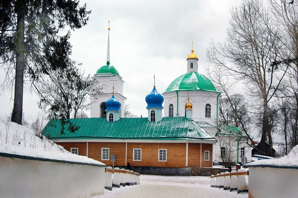 Toegang Tot Het Grondgebied Van Het Klooster Pechersk Rusland Stockafbeelding