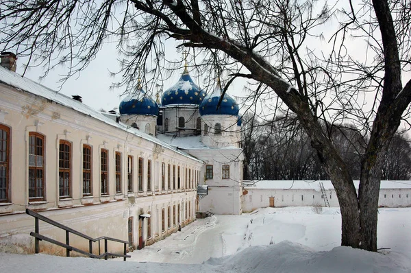 Klášter Jiří Veliky Novgorod Rusko Zimní Den Stock Snímky