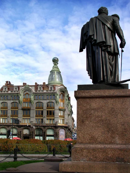 Monumento General Kutuzov Cerca Catedral Kazán San Petersburgo Rusia — Foto de Stock