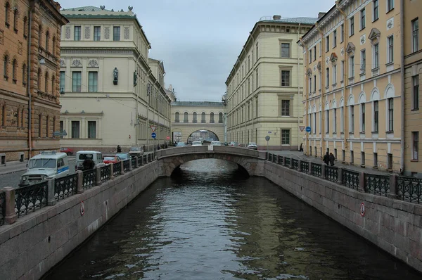 Rainure Hivernale Par Une Journée Automne Grise Saint Pétersbourg Russie — Photo