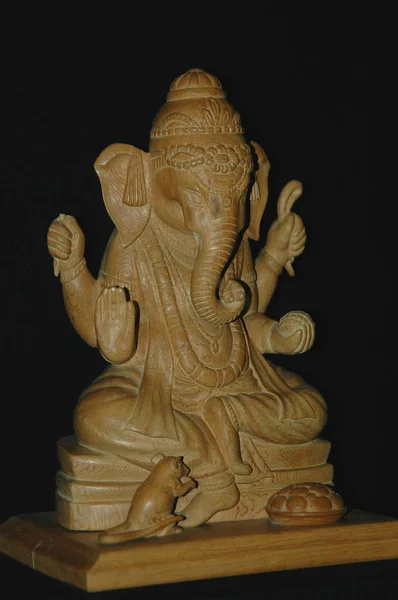 Ganesha Indyjski Bóg Słonia Rzeźba — Zdjęcie stockowe