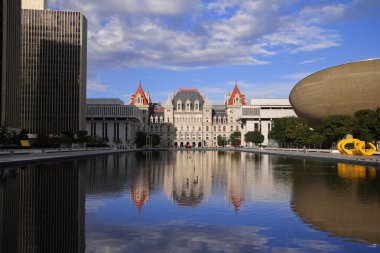 New York State Capitol building in the Empire State Plaza clipart