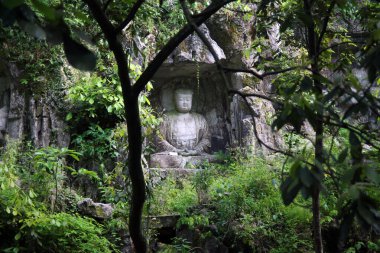 Batı Gölü 'ndeki Lingyin Park heykelleri