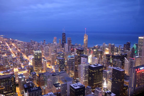 Chicago skyline from the top at dusk — Stock Photo, Image