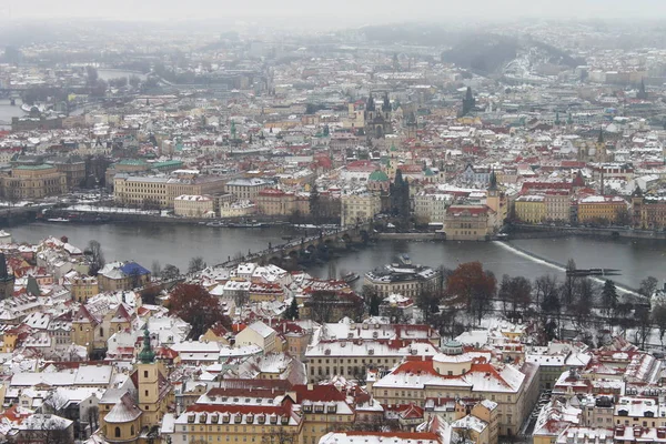 Charles bridge and the snow in Prague — ストック写真