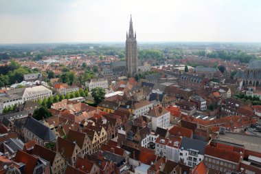 Çan kulesinin tepesinden Bruges Panoraması