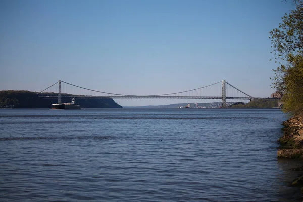 Puente Flotante Washington Sobre Río Hudson — Foto de Stock