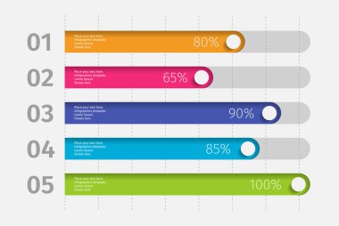 Modern renkli 3D grafik, grafik. Şablon, sunum ve grafik için. Bilgi elementleri. Vektör illüstrasyonu