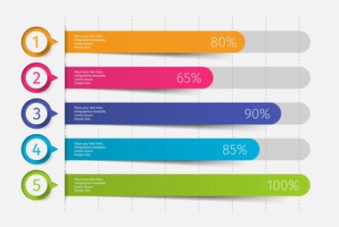 Modern renkli 3D grafik, grafik. Şablon, sunum ve grafik için. Bilgi elementleri. Vektör illüstrasyonu