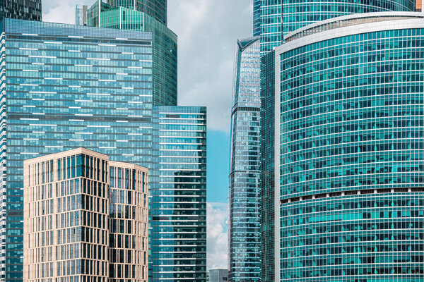 Beautiful cityscape with modern new buildings, daytime panoramic scene