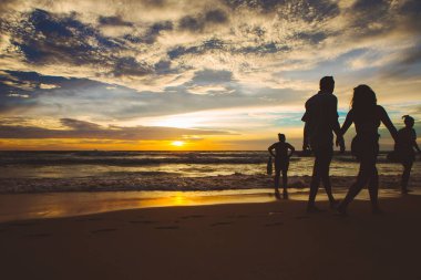 siluet tropikal Beach Phuket, Tayland