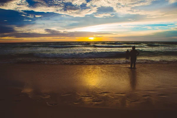 Silhouette Tropical Beach Phuket Thailand — Stock Photo, Image