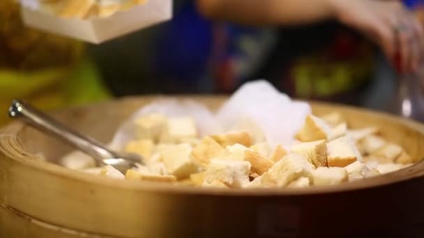 タイの蒸しパン 屋台料理 — ストック動画