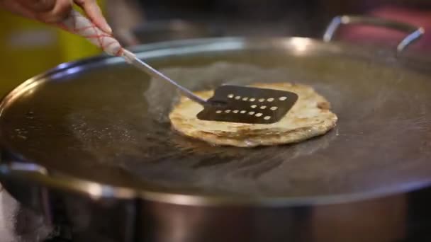 Comida Tailandesa Rua Roti Thai — Vídeo de Stock