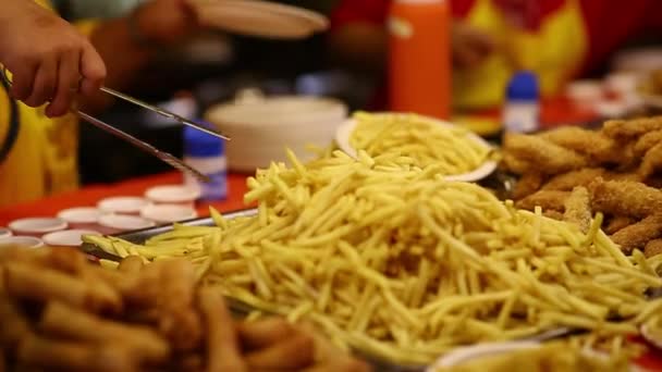 Street Thai Food Patatine Fritte — Video Stock
