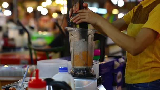 Comida Tailandesa Callejera Tienda Batidos Comida Callejera Tailandia — Vídeos de Stock