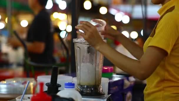 Street Thai Eten Smoothie Shop Street Food Thailand — Stockvideo
