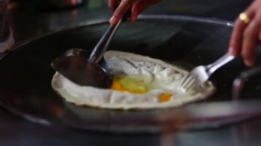 sokak tay gıda, roti Tay yumurta ile