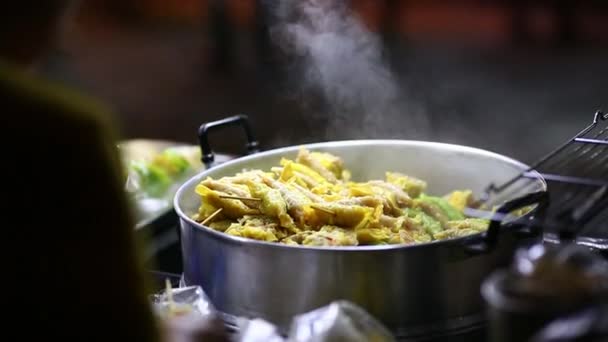 Dumpling Vapor Chino Comida Callejera Tailandia — Vídeo de stock