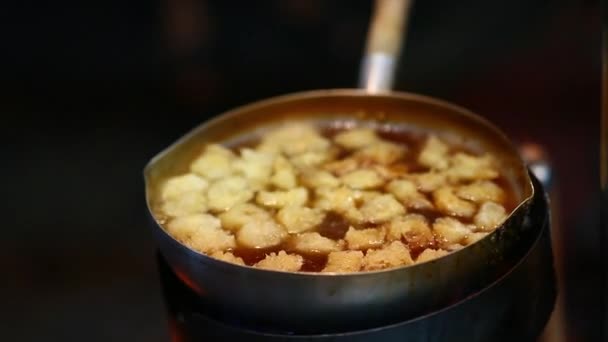 Comida Tailandesa Rua Peixe Assado Molho Vermelho — Vídeo de Stock