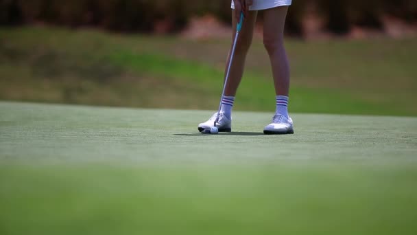 Les Filles Les Golfeurs Pratiquant Golf — Video