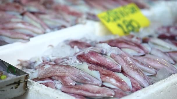 Menschen Kaufen Frische Krabben Auf Dem Markt Thailand — Stockvideo