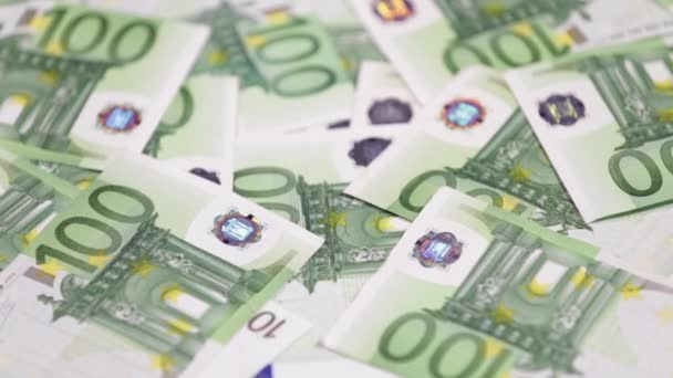 Notas 100 Euros Dão Voltas Voltas Euro Money Close — Vídeo de Stock