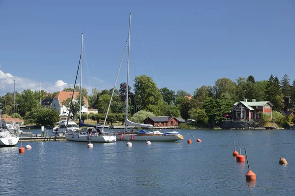 Nynshamn Archipel Met Jachthaven Zomer — Stockfoto