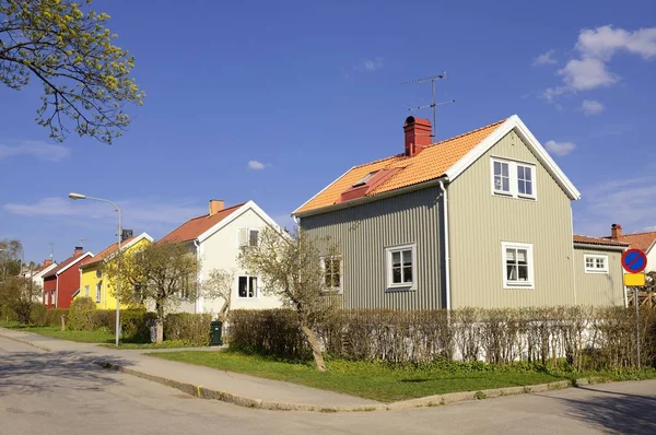 Vivienda Escandinava Día Verano Con Cielo Azul — Foto de Stock