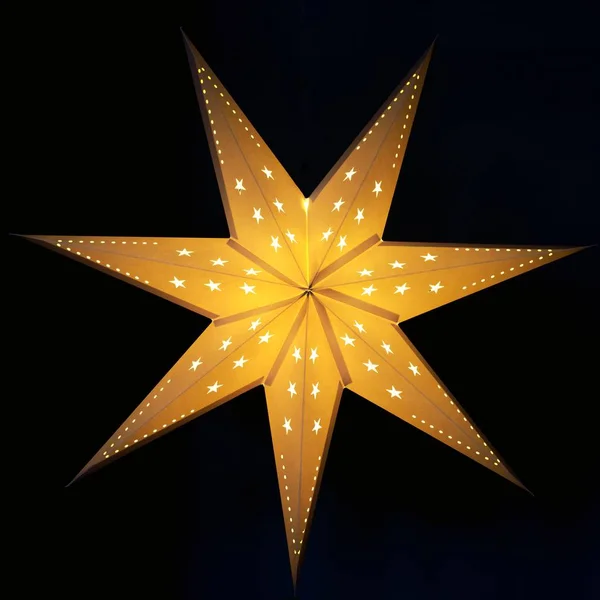 Vánoční Hvězda Černým Pozadím Stock Snímky