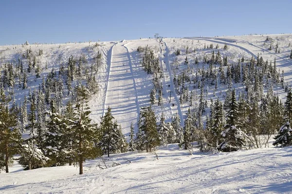 Pista Esqui Neve Salen Suécia — Fotografia de Stock