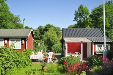 İsveç'te bir yazlık yakın çekim.