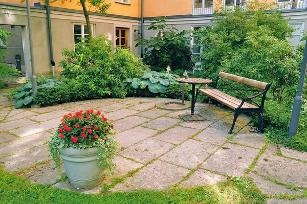 Patio Jardín Formal Estocolmo Suecia — Foto de Stock
