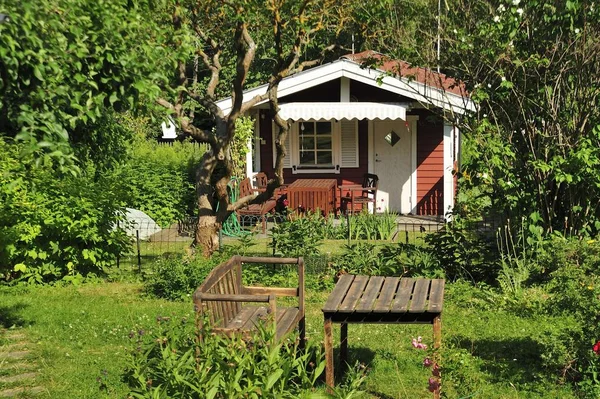 Primer Plano Una Casa Verano Suecia — Foto de Stock