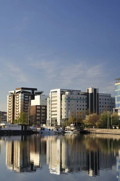 Moderne Mehrfamilienhäuser Stockholm Schweden Stockbild