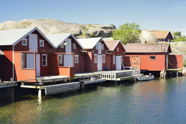 Krásný Výhled Rybářské Domy Kungshamnu — Stock fotografie