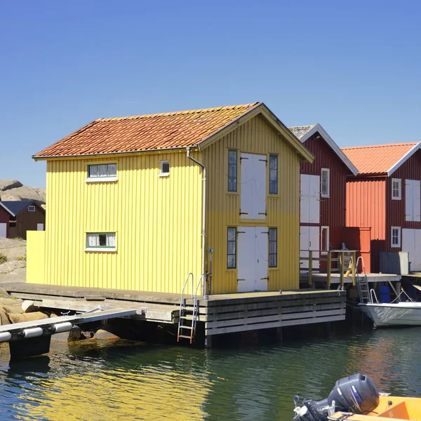 Krásný Výhled Rybářské Domy Kungshamnu — Stock fotografie