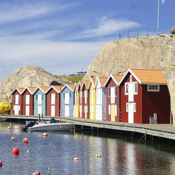 Vacker Landskapsutsikt Över Fiske Hus Vid Kungshamn — Stockfoto