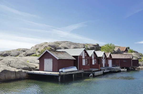 Hermosa Vista Del Paisaje Las Casas Pesca Kungshamn — Foto de Stock