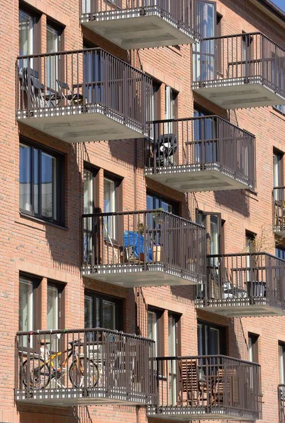 Modernos Edificios Apartamentos Estocolmo Suecia —  Fotos de Stock