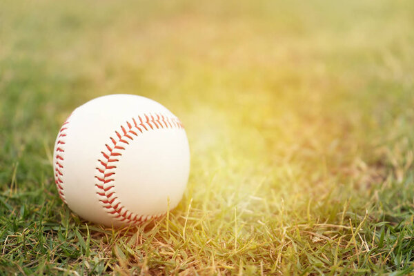 close up бейсбол на поле, спортивная концепция
