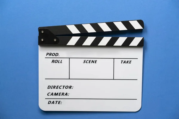 Movie clapper on wood table ; film, cinema and vedio photography — Stock Photo, Image