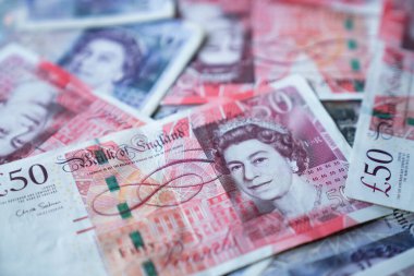 İngiltere sterlini, Birleşik Krallık parası, finans ve yatırım konseptini kapat
