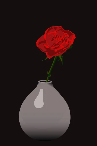 Rosa roja — Vector de stock