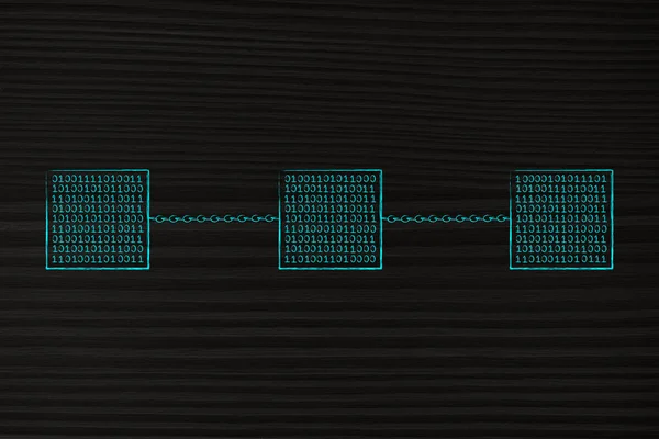 Cryptocurrency Technology Functioning Conceptual Illustration Blockchain Made Cube Binary Code — Stock Photo, Image