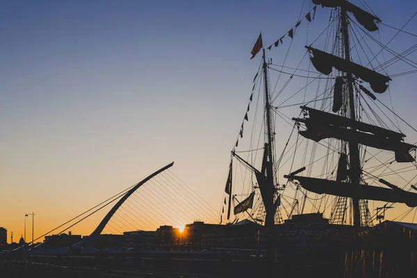 Dublín Irlanda Junio 2018 Buques Patrimoniales Largo Del Río Liffey —  Fotos de Stock